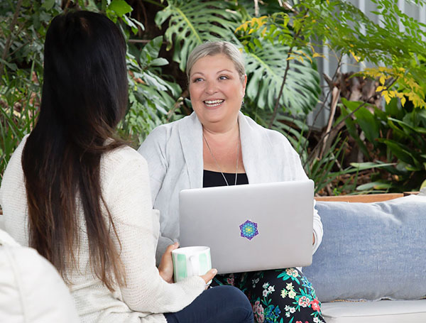 Annette with a client
